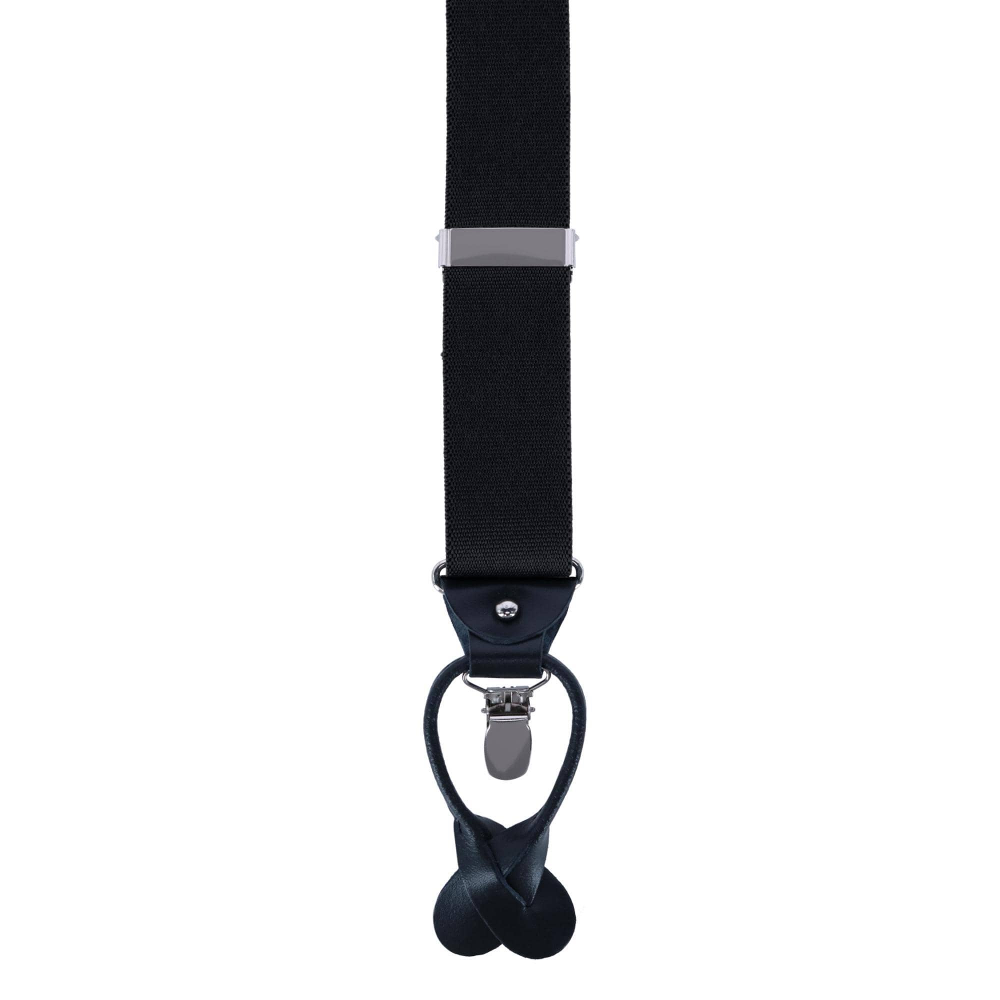 Ascentix Men's Classic Stretch 1 3/8 inch Convertible Suspenders - Black