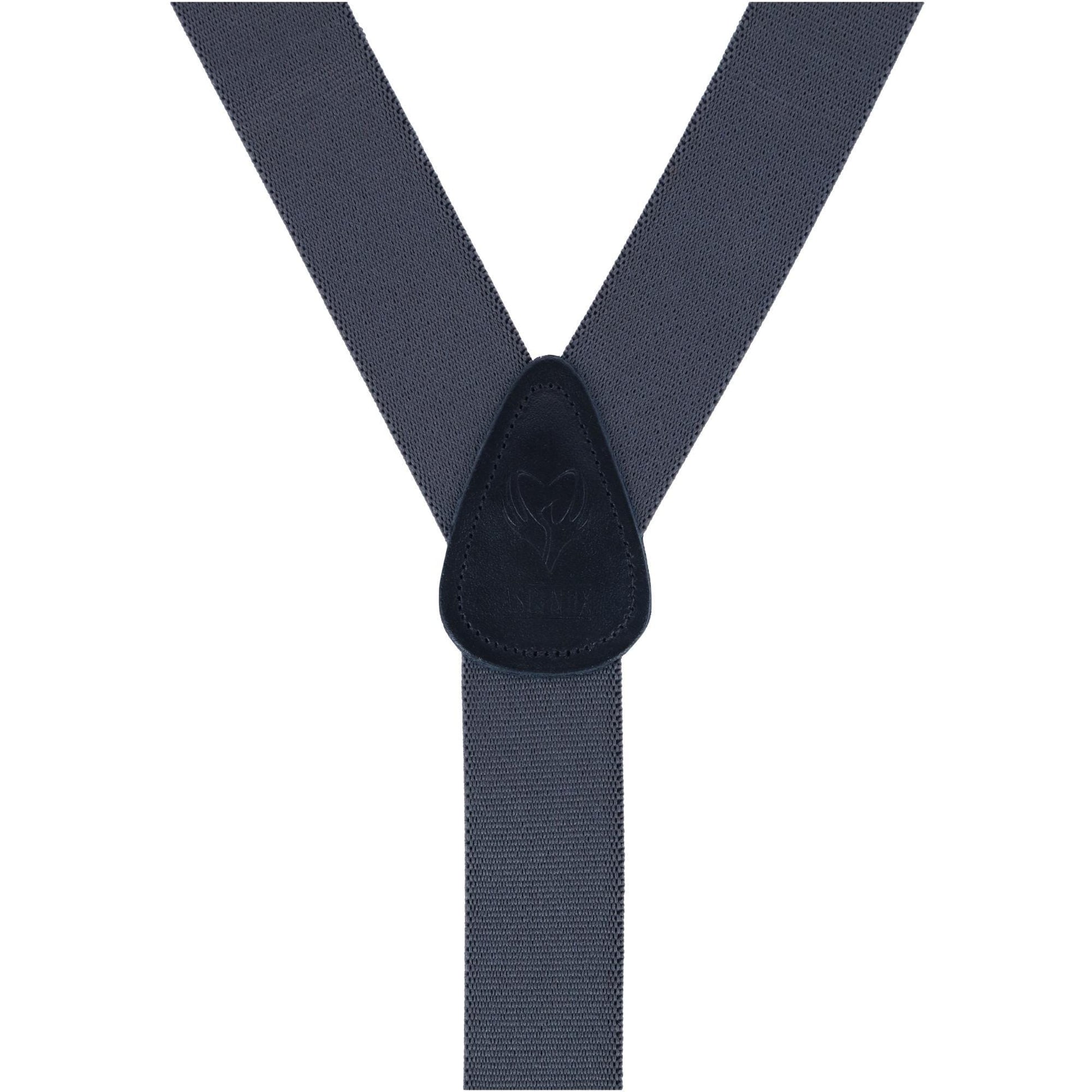 Ascentix Men's Classic Stretch 1 3/8 inch Convertible Suspenders - Gray