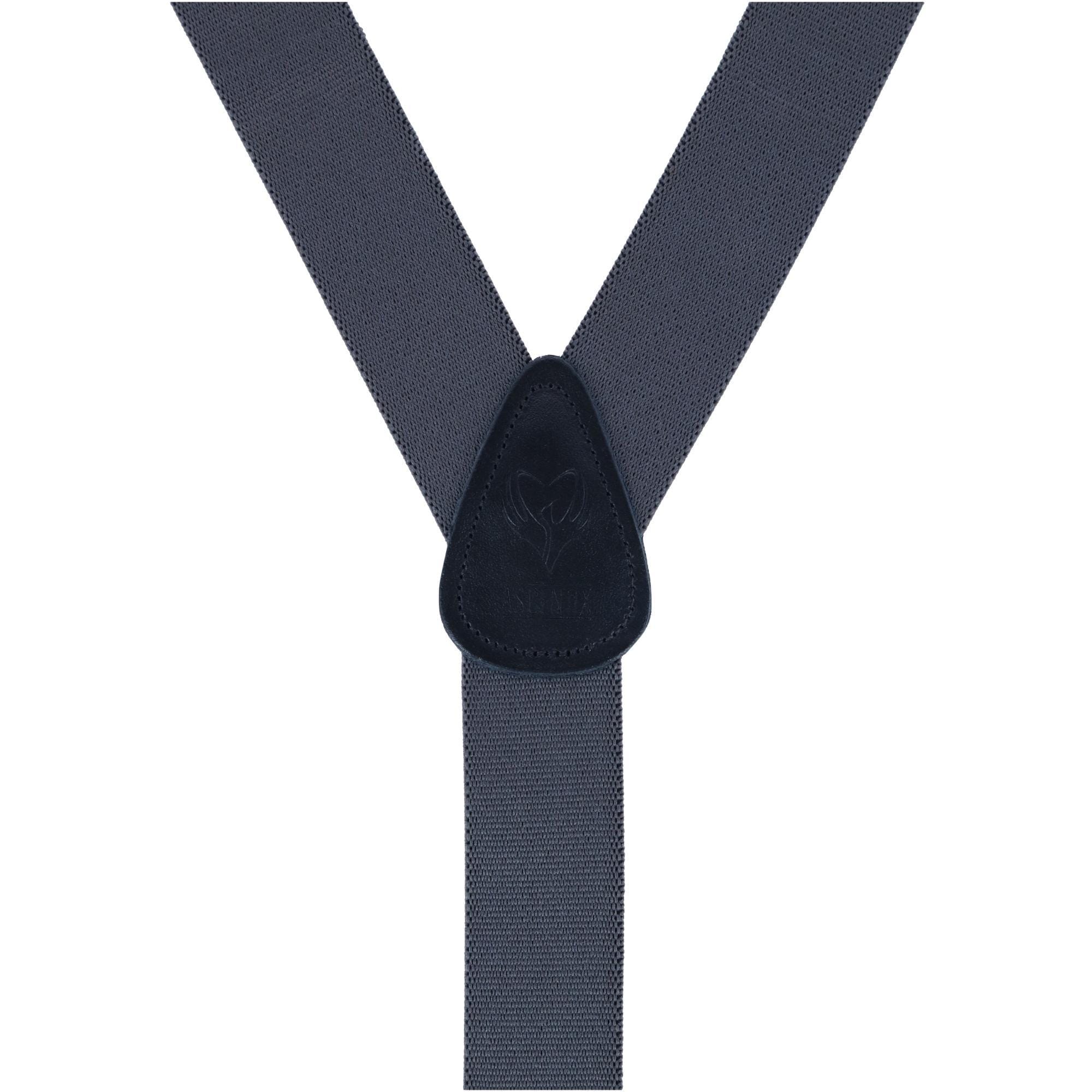 Ascentix Men's Classic Stretch 1 3/8 inch Convertible Suspenders - Gray