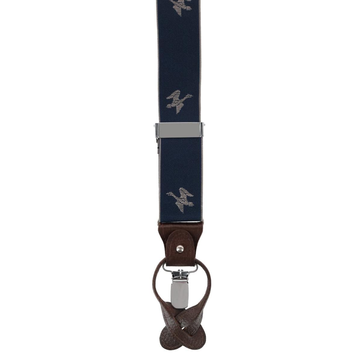 Ascentix Men's Flying Duck Convertible Clip End Suspenders - Navy