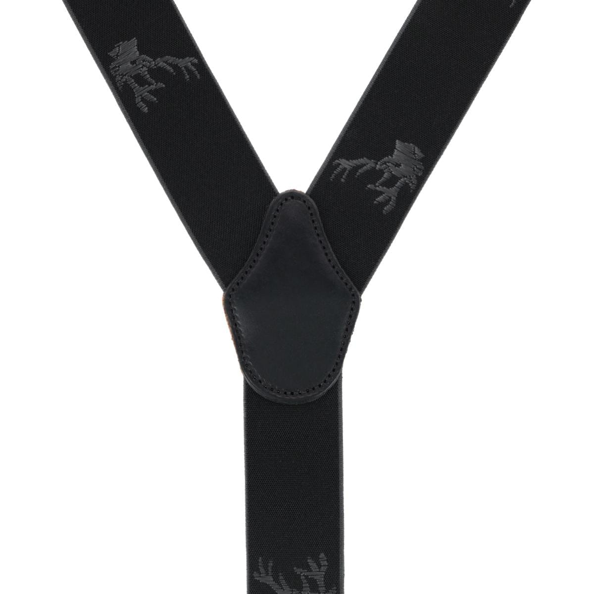 Ascentix Men's Stag Head Convertible Clip End Suspenders - Black