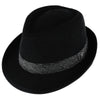 Men's Wool Blend All Season Fedora Hat with Herringbone Band