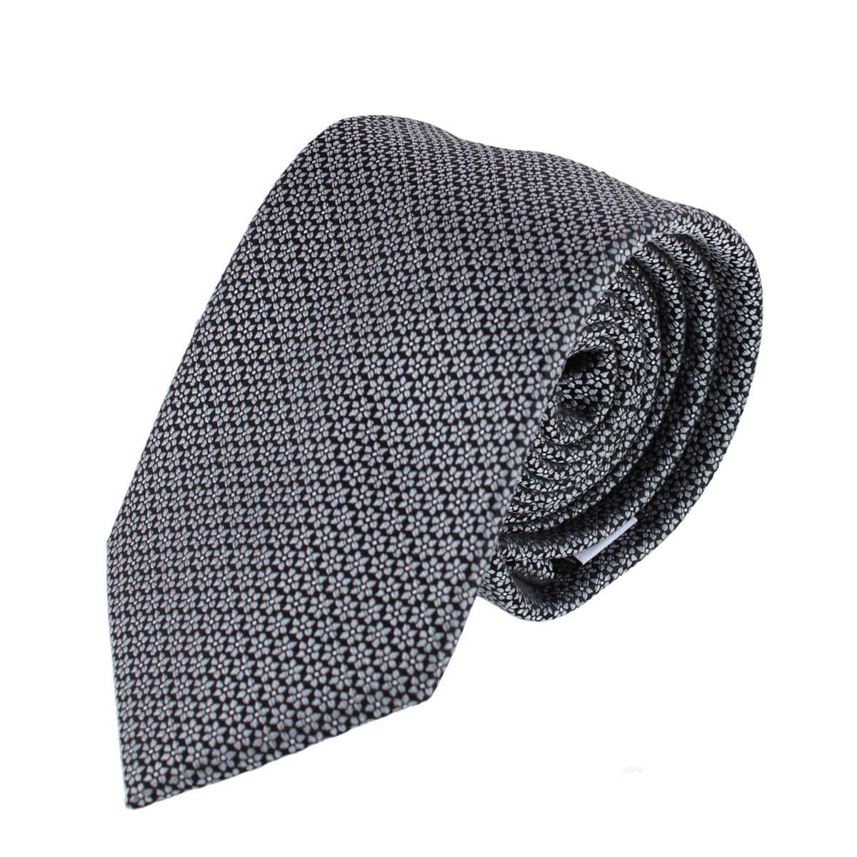 Ascentix Micro Flowers Necktie - Black