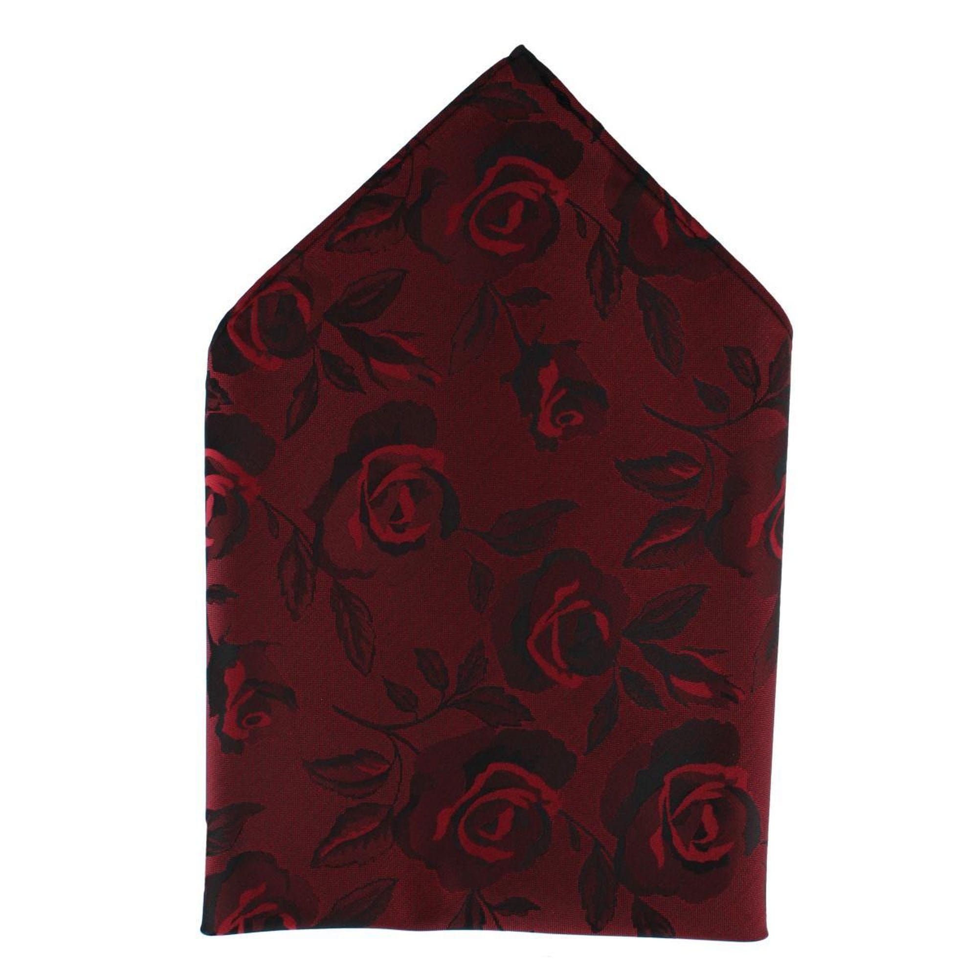 Rose Print Tone on Tone Tie & Pocket Square Bundle - AX-BBC24629CSPS-RED