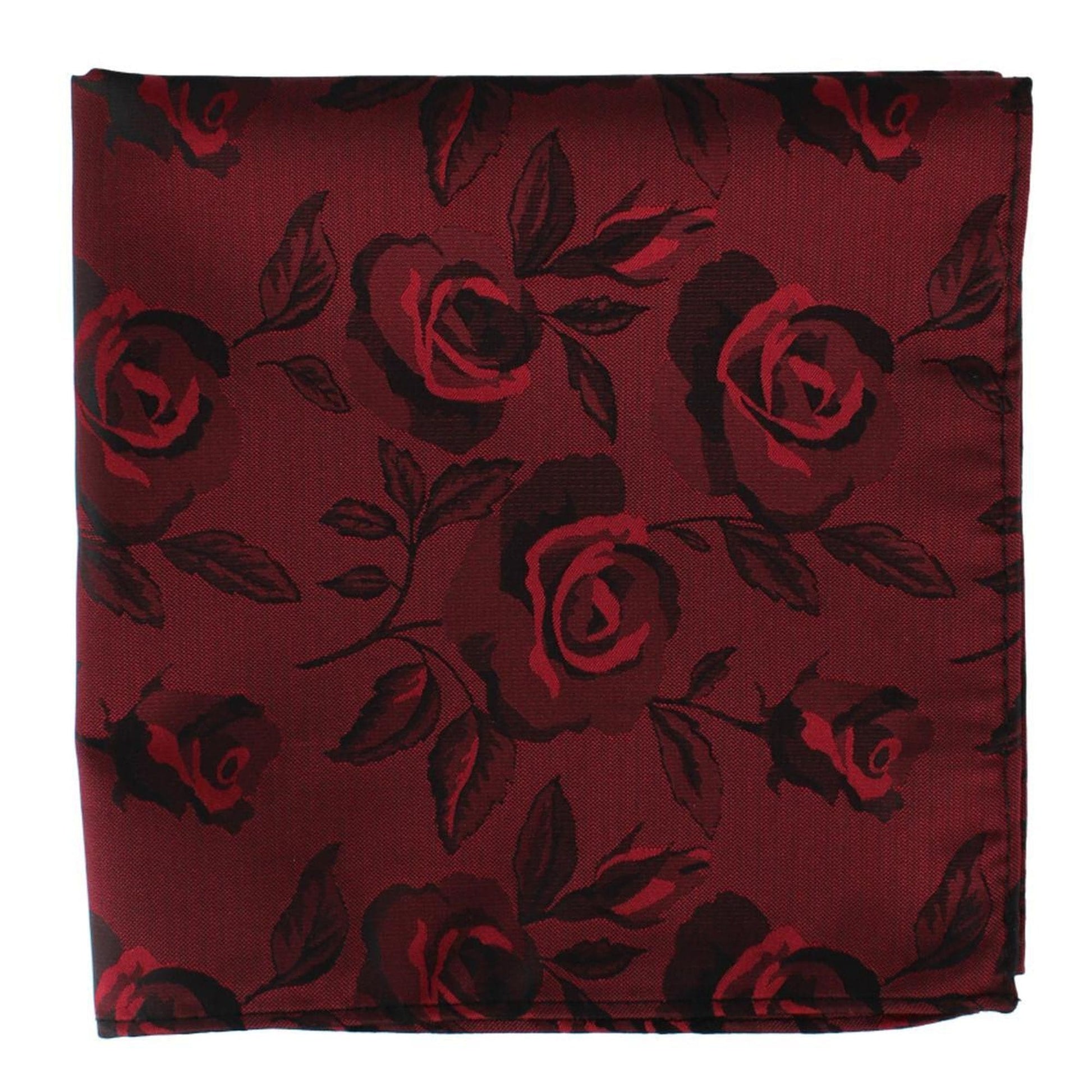 Rose Print Tone on Tone Tie & Pocket Square Bundle - AX-BBC24629CSPS-RED