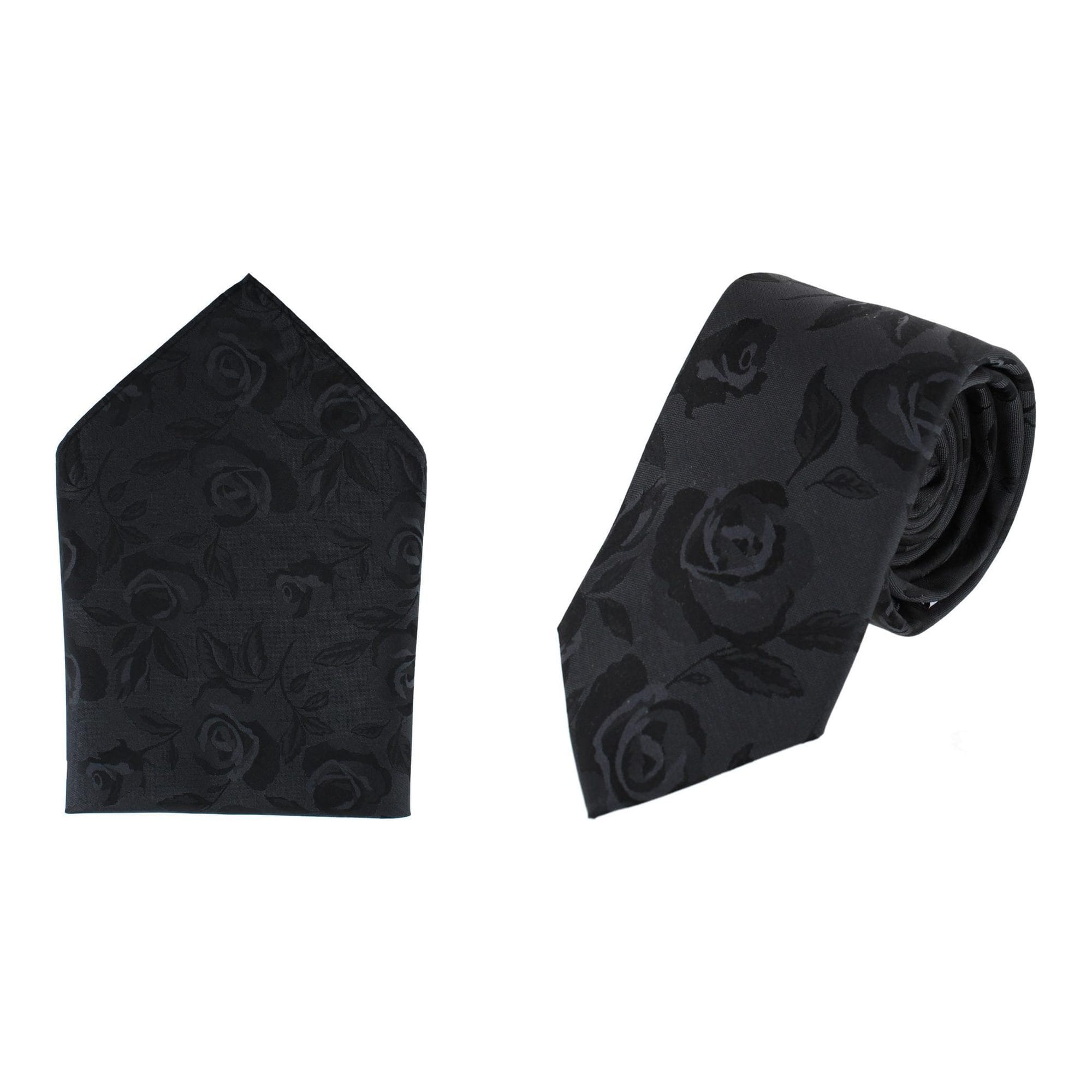 Rose Print Tone on Tone Tie & Pocket Square Bundle