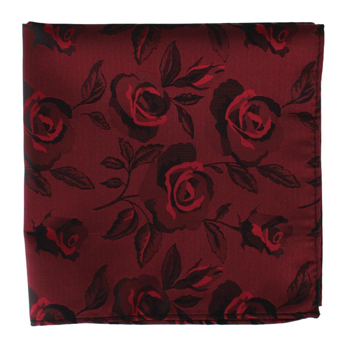 Ascentix Rose Print Tone on Tone Pocket Square - Red