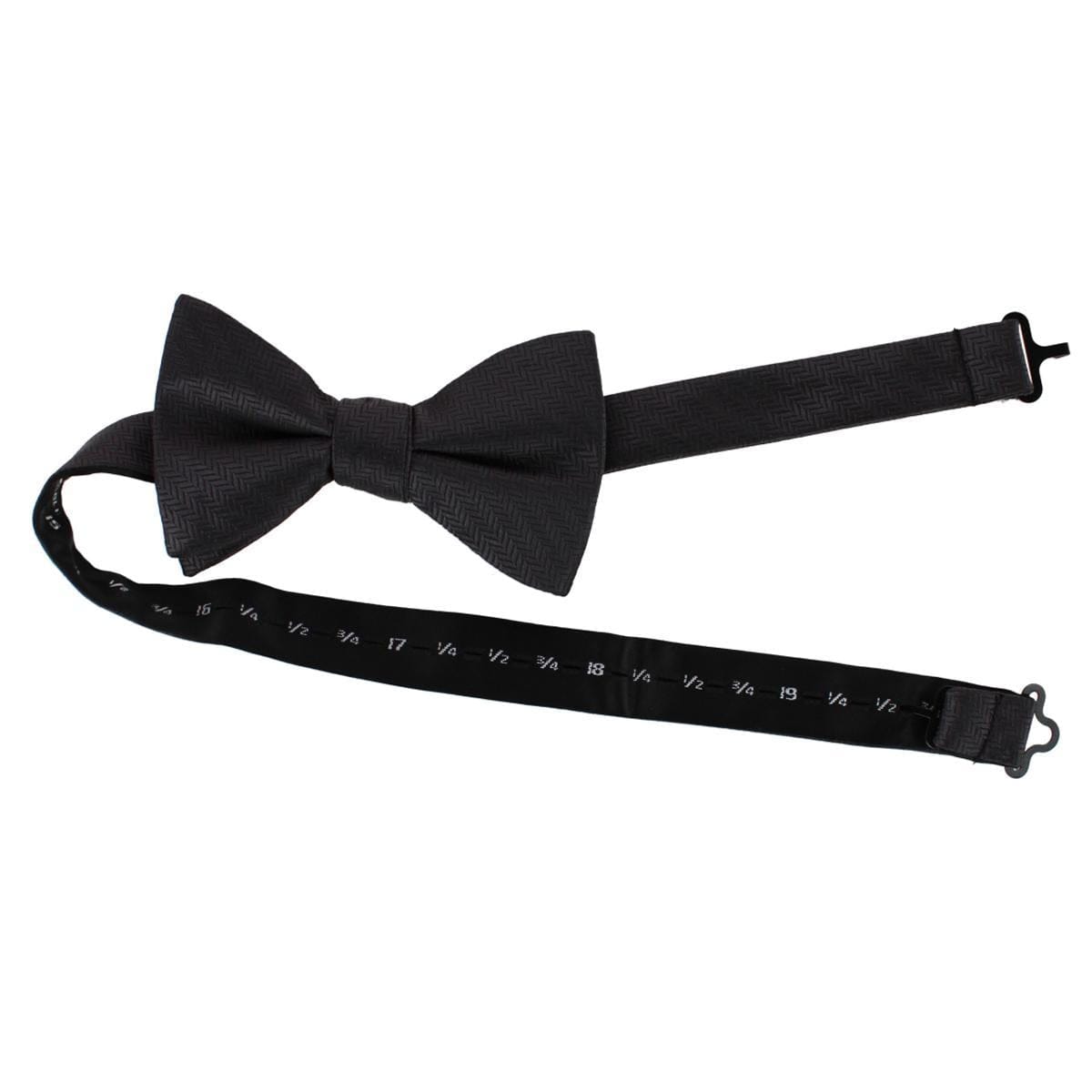 Ascentix Etched Herringbone Twist Bowtie - Black