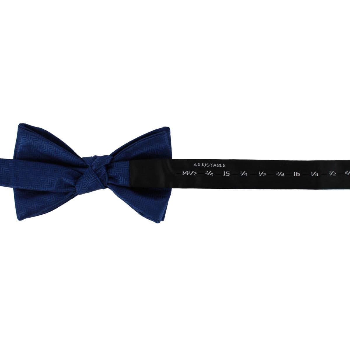 Ascentix Etched Herringbone Twist Bowtie - Navy