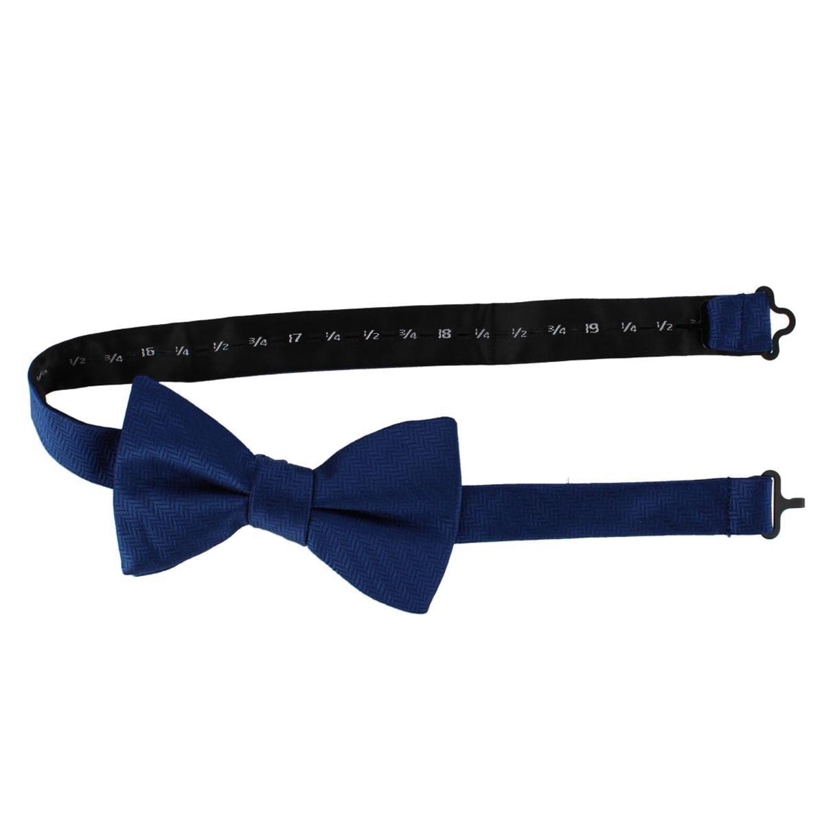 Ascentix Etched Herringbone Twist Bowtie - Navy