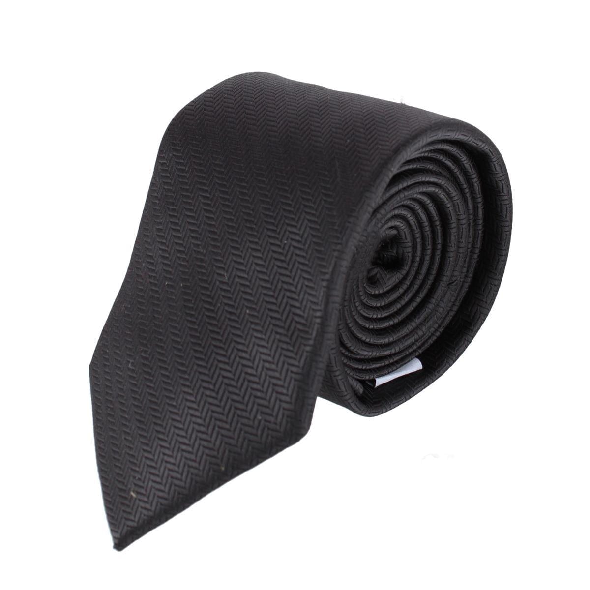Ascentix Etched Herringbone Twist Necktie - Black
