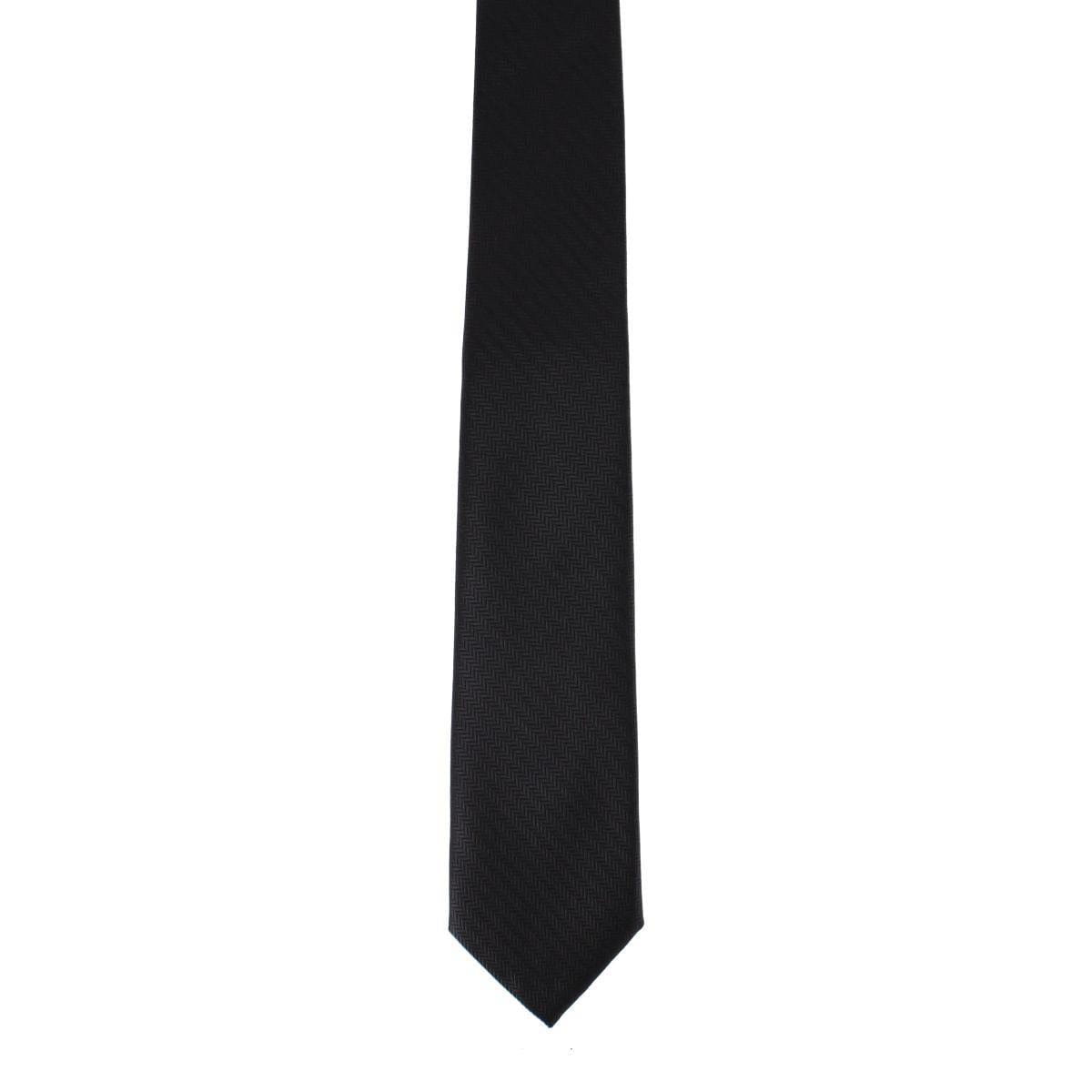 Ascentix Etched Herringbone Twist Necktie - Black