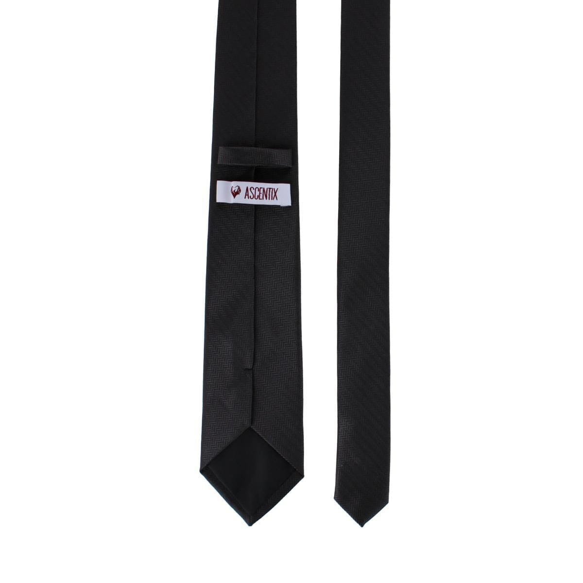 Ascentix Etched Herringbone Twist Necktie - Black