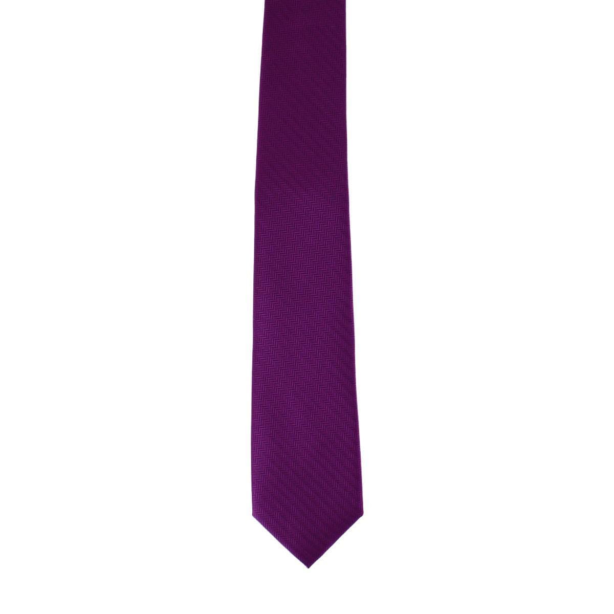 Ascentix Etched Herringbone Twist Necktie - Purple