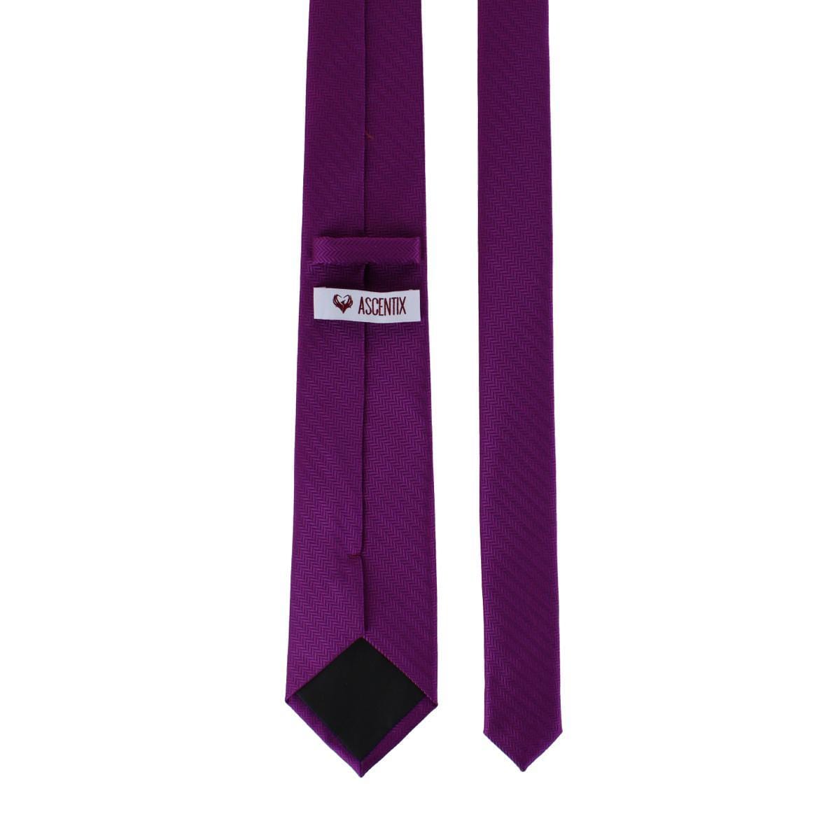 Ascentix Etched Herringbone Twist Necktie - Purple