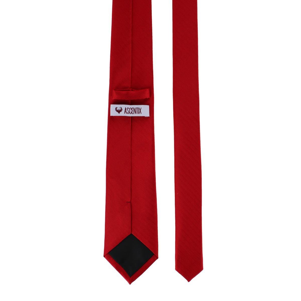 Ascentix Etched Herringbone Twist Necktie - Red