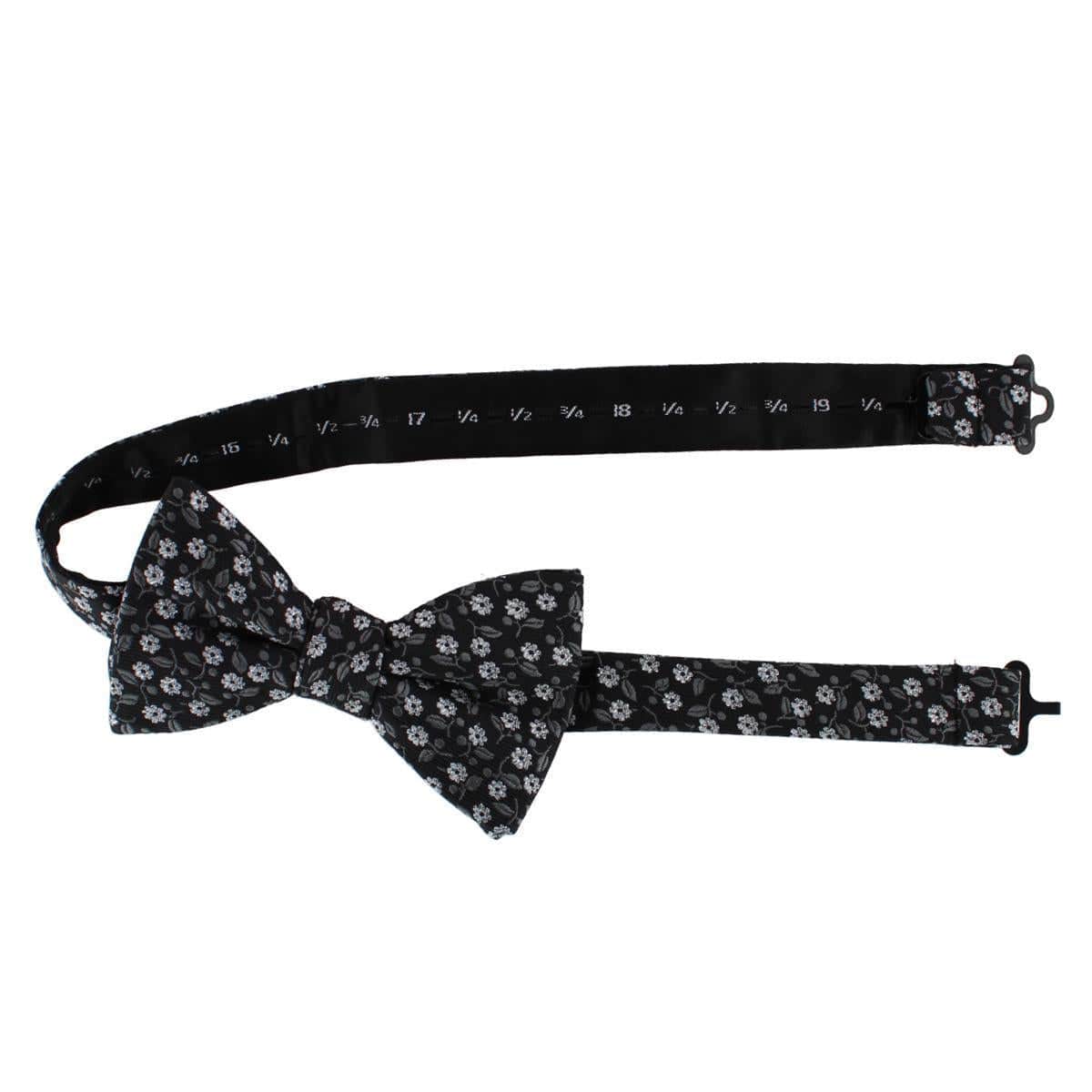 Ascentix Metallic Flowers and Leaves Bowtie - Black