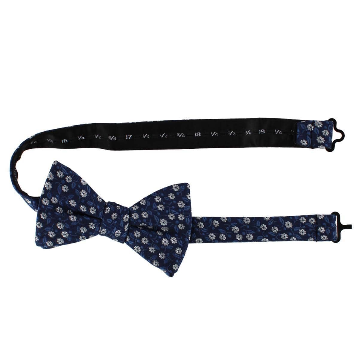Ascentix Metallic Flowers and Leaves Bowtie - Navy