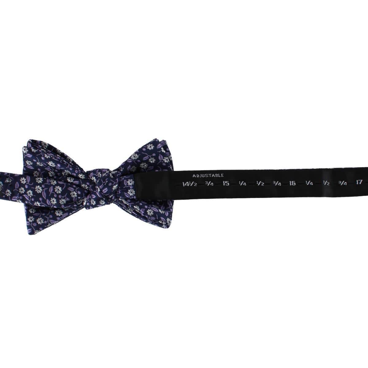 Ascentix Metallic Flowers and Leaves Bowtie - Purple
