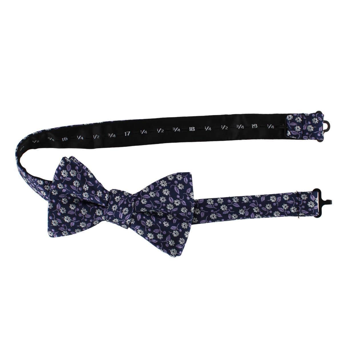 Ascentix Metallic Flowers and Leaves Bowtie - Purple