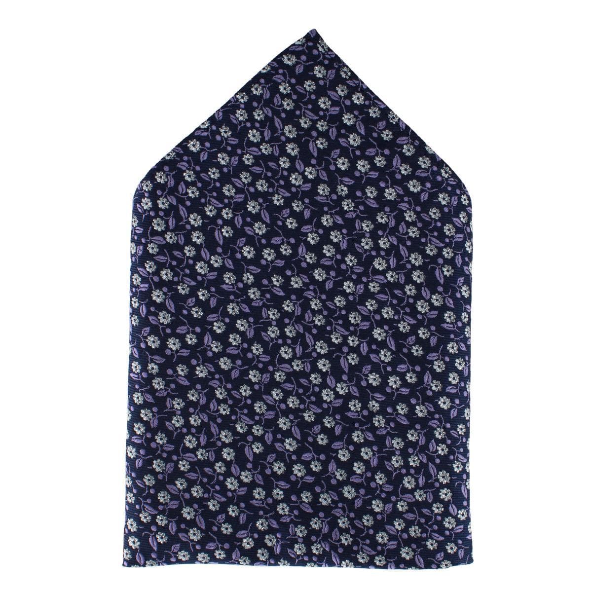 Ascentix Metallic Flowers and Leaves Pocket Square - Metallic Flowers and Leaves Pocket Square