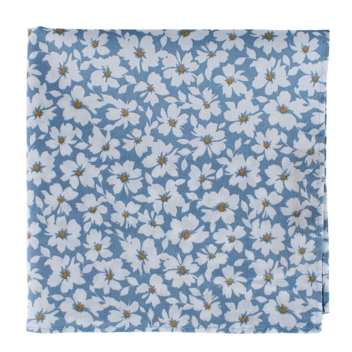 Ascentix Simple and Classy Cotton Foral Handkerchief - Light Blue