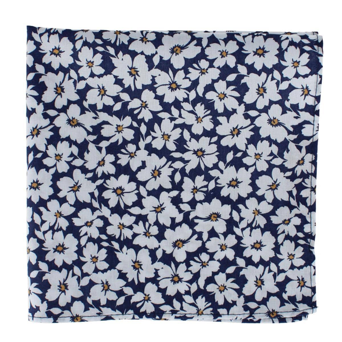 Ascentix Simple and Classy Cotton Foral Handkerchief - Navy