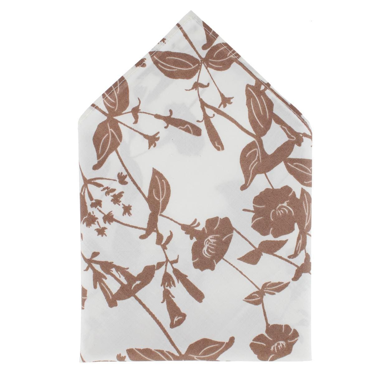 Ascentix Summer Garden Cotton Handkerchief - Ivory and Tan
