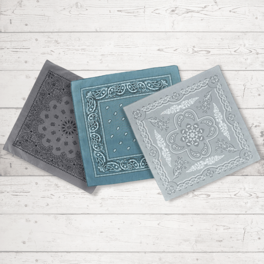 CTM® Extra Large 27 Inch Fashion Paisley Print Bandana - Grey