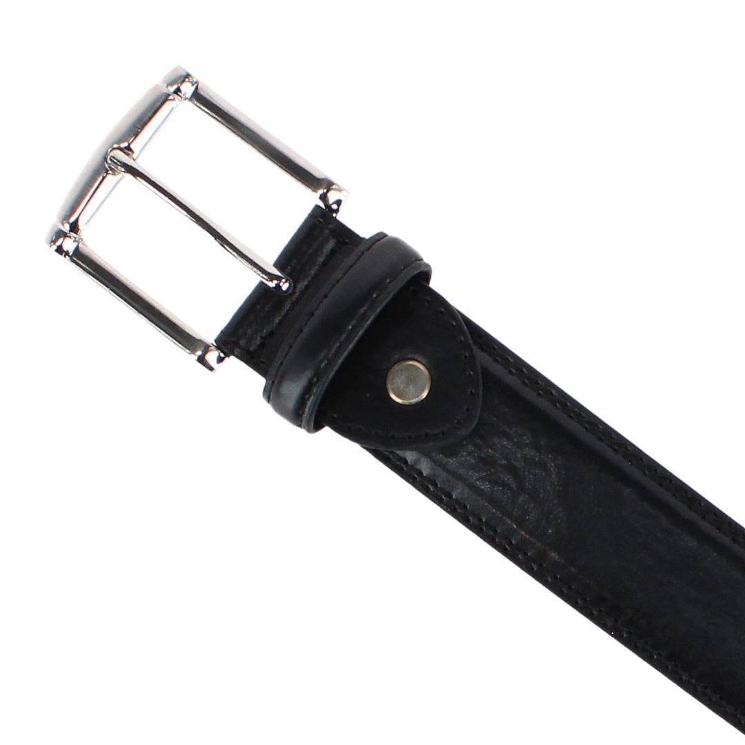 CTM® Men's Big & Tall 1.5 Inch Wide Basic Leather Belt - Black