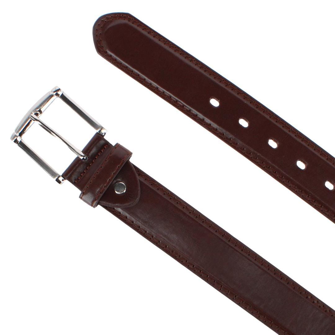 CTM® Men's Big & Tall 1.5 Inch Wide Basic Leather Belt - Brown