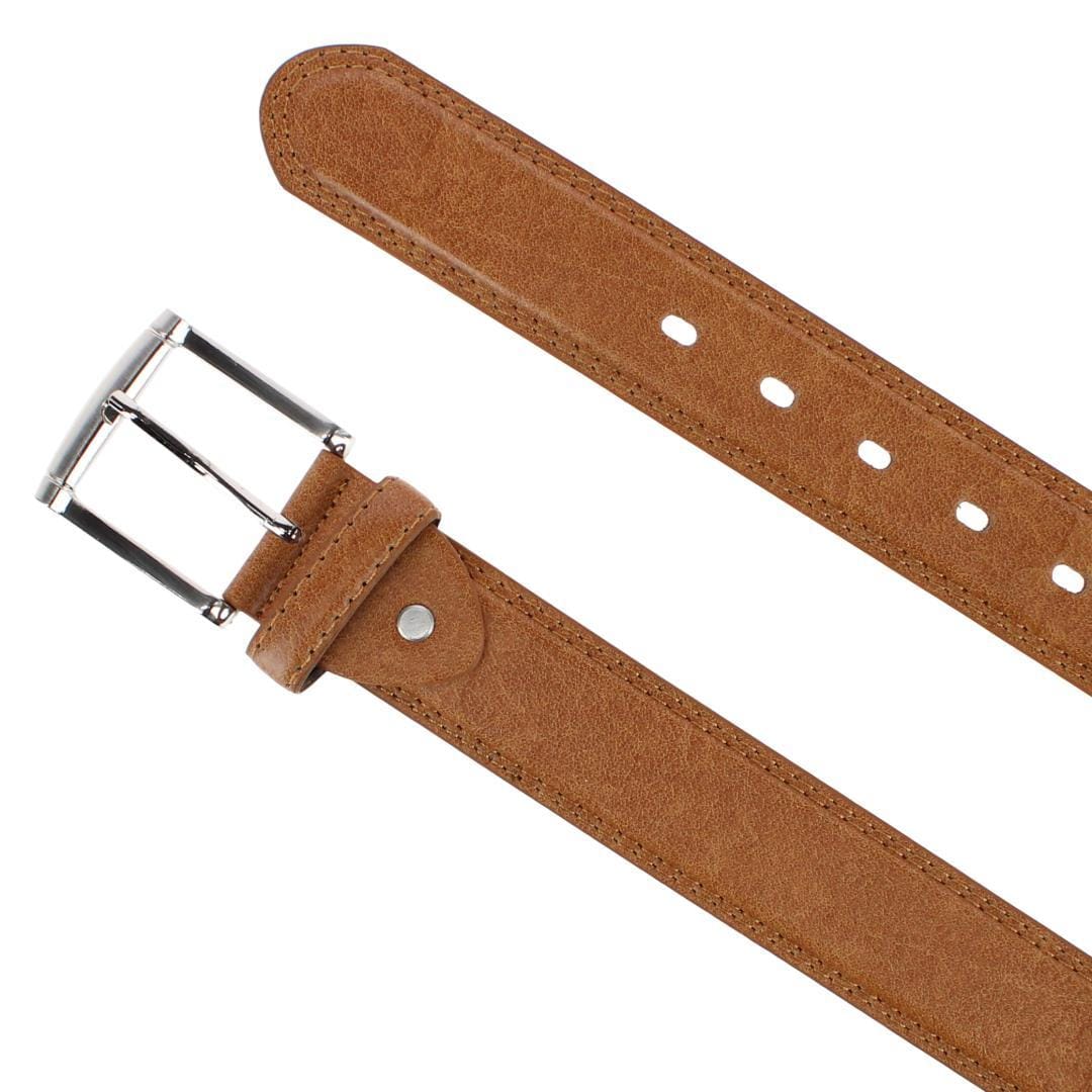 CTM® Men's Big & Tall 1.5 Inch Wide Basic Leather Belt - Chestnut Tan