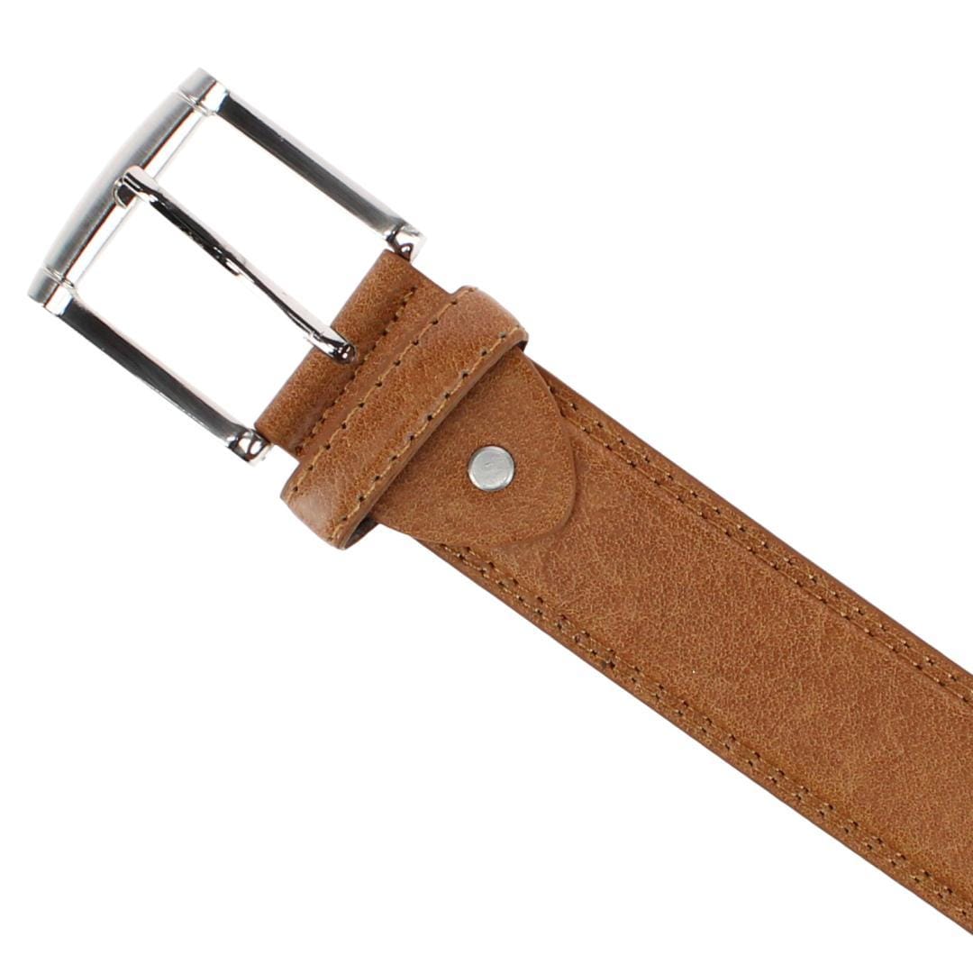 CTM® Men's Big & Tall 1.5 Inch Wide Basic Leather Belt - Chestnut Tan