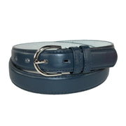 Women's Leather Dress Belt 1 1/8 Inch Silver Buckle