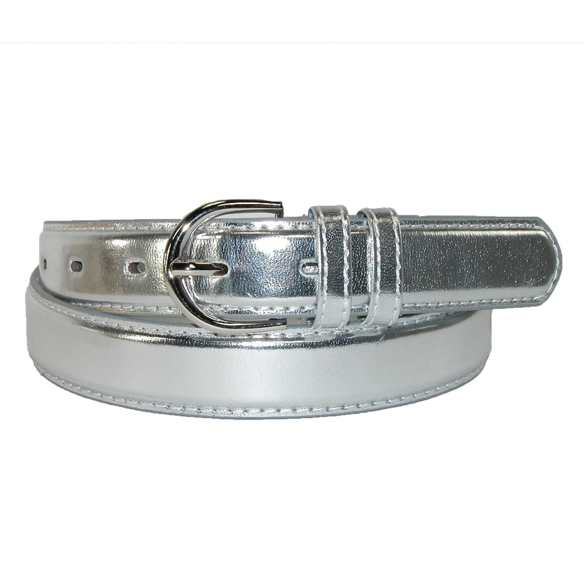 CTM® Women's Metallic Leather Dress Belt 1 1/8 Inch - Women's Metallic Leather Dress Belt 1 1/8 Inch