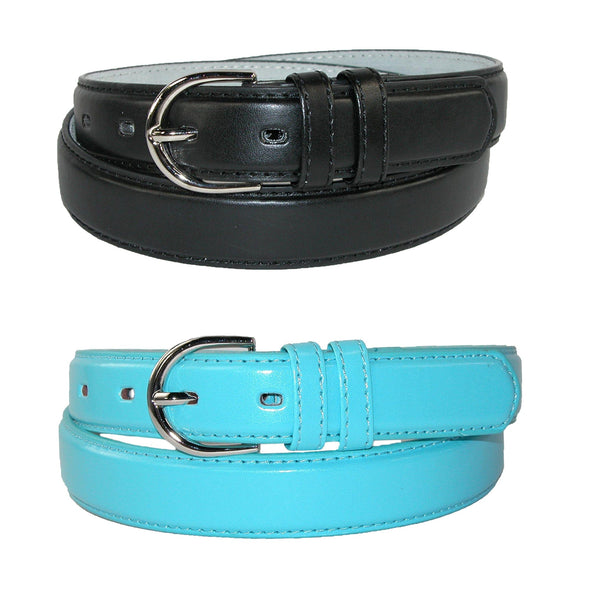 Women's Leather 1 1/8 Inch Dress Belt (Pack of 2 Colors)