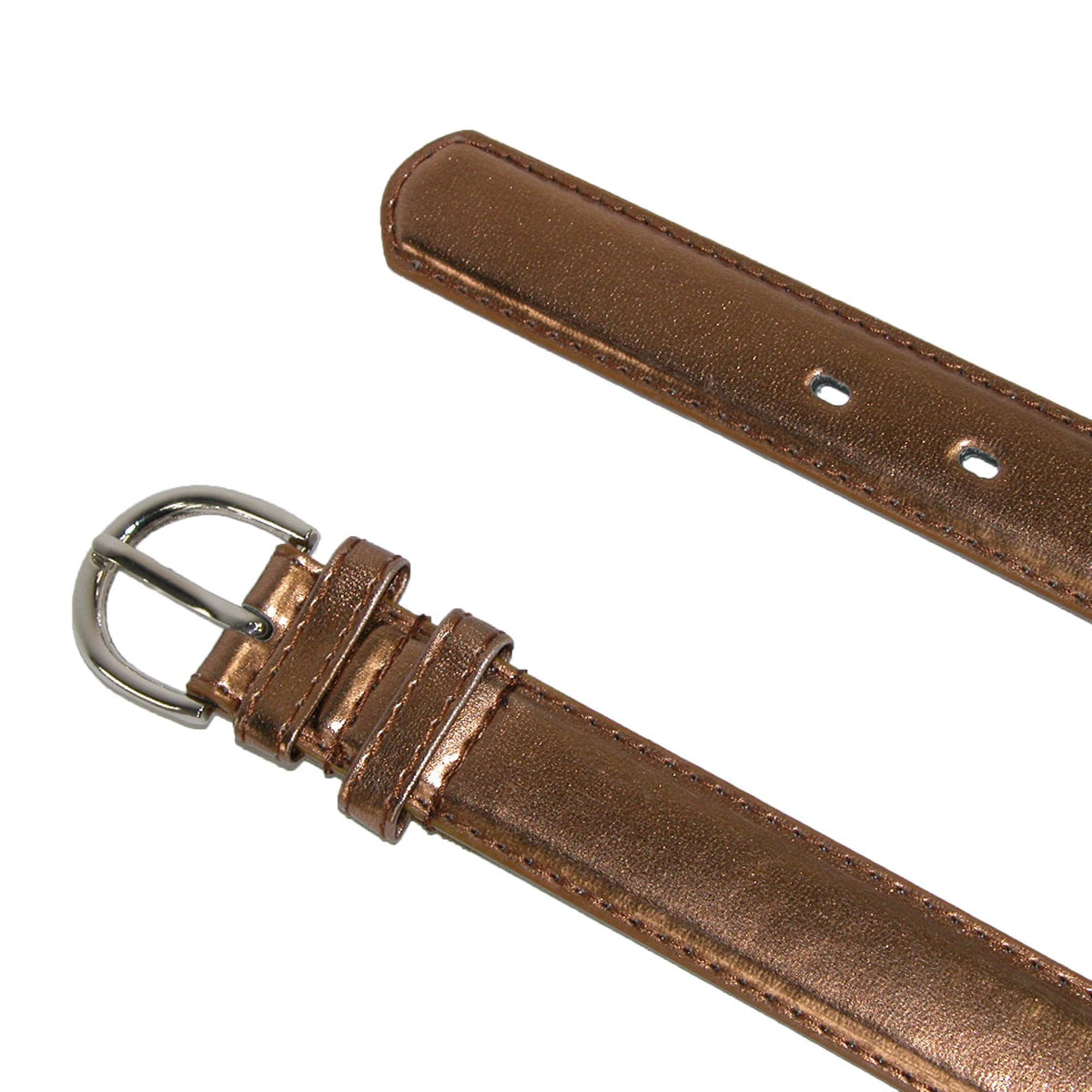CTM® Women's 1 1/8 Inch Wide Leather Metallic Dress Belt (Pack of 2 Colors) - Gold and Silver