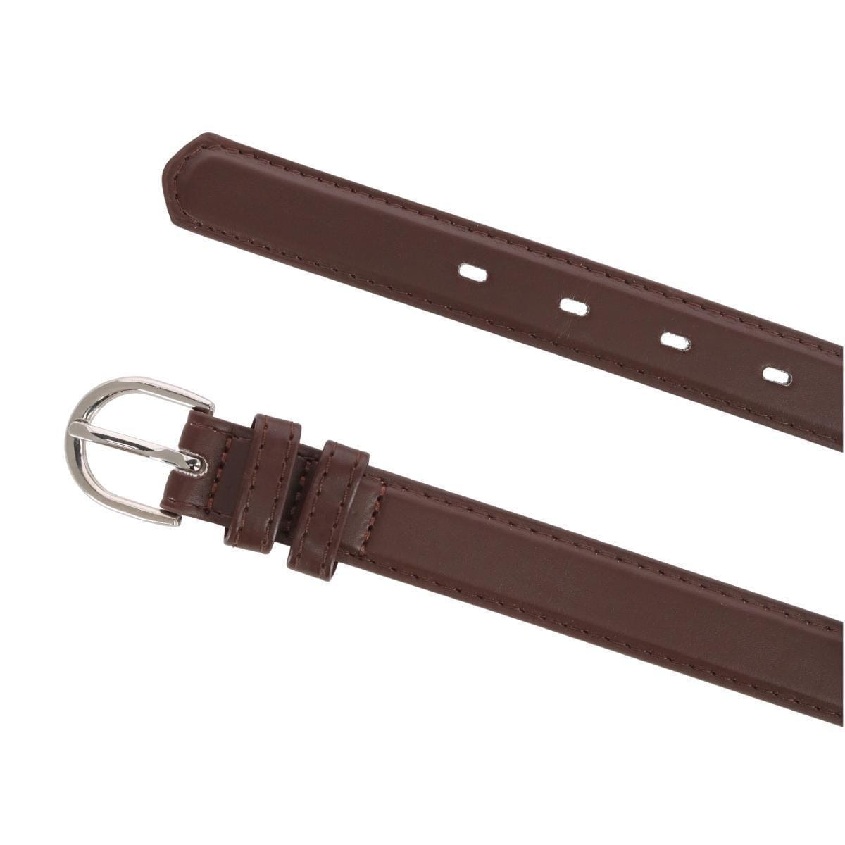 CTM® Kid's Leather 1 inch Basic Dress Belt - Brown