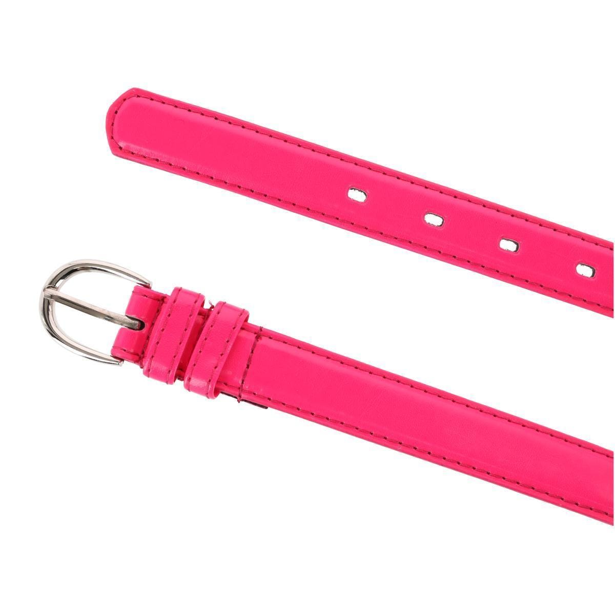 CTM® Kid's Leather 1 inch Basic Dress Belt - Dark Pink