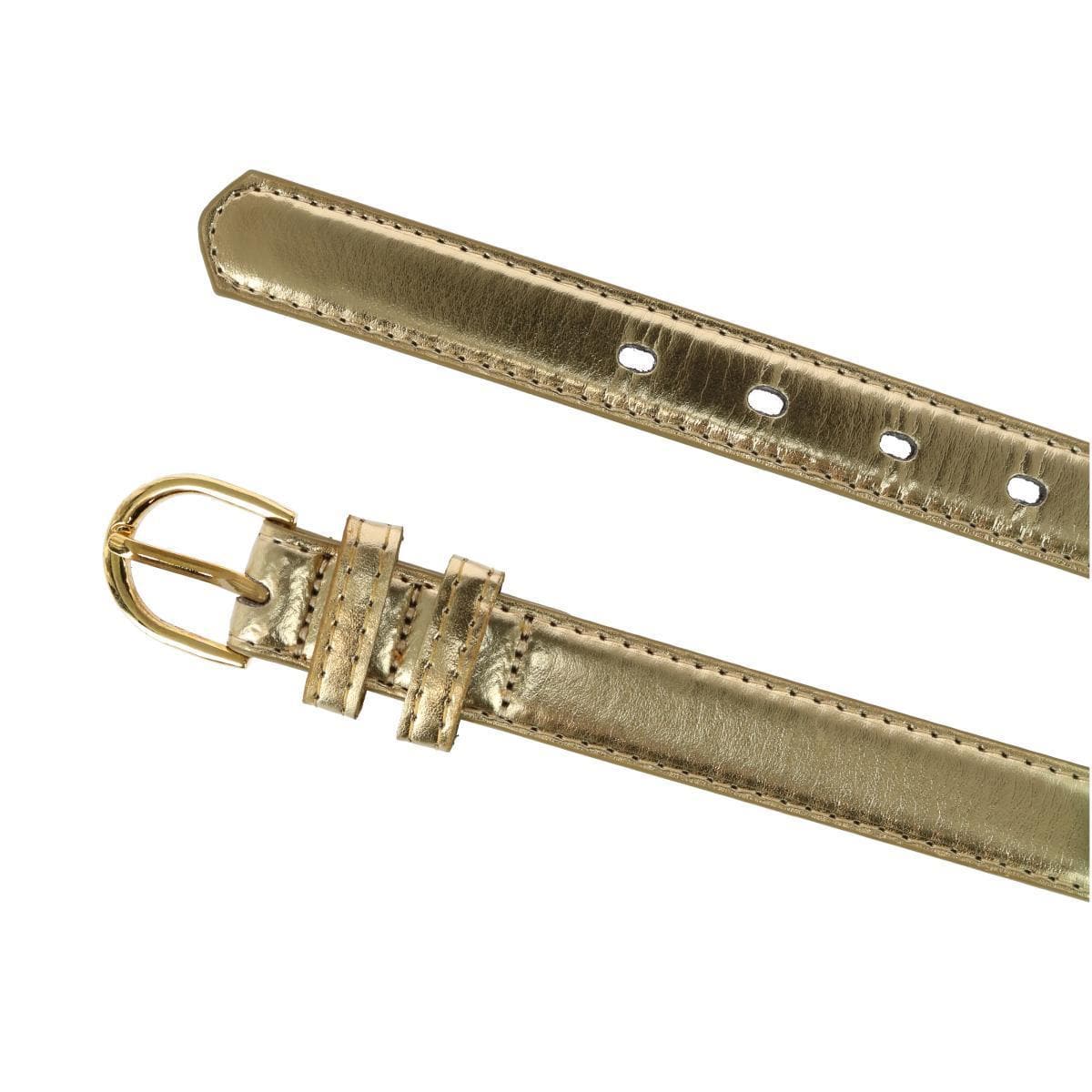 CTM® Kid's Leather 1 inch Basic Dress Belt - Gold