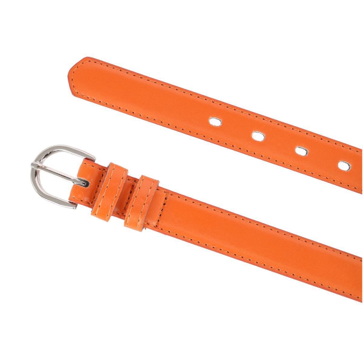 CTM® Kid's Leather 1 inch Basic Dress Belt - Orange