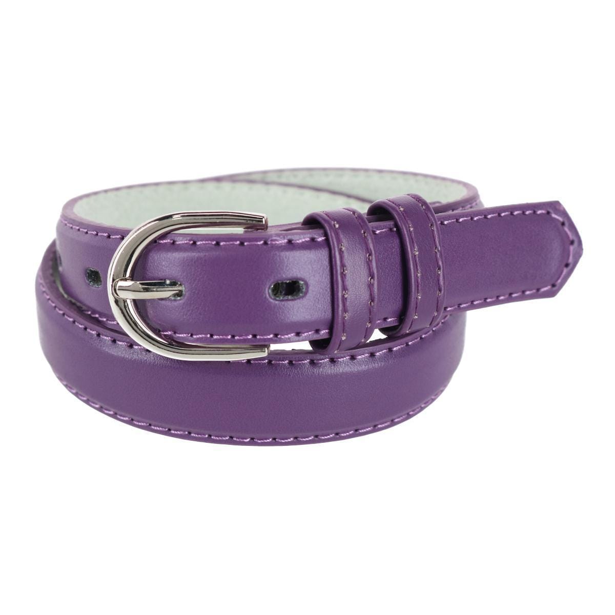 CTM® Kid's Leather 1 inch Basic Dress Belt - Purple