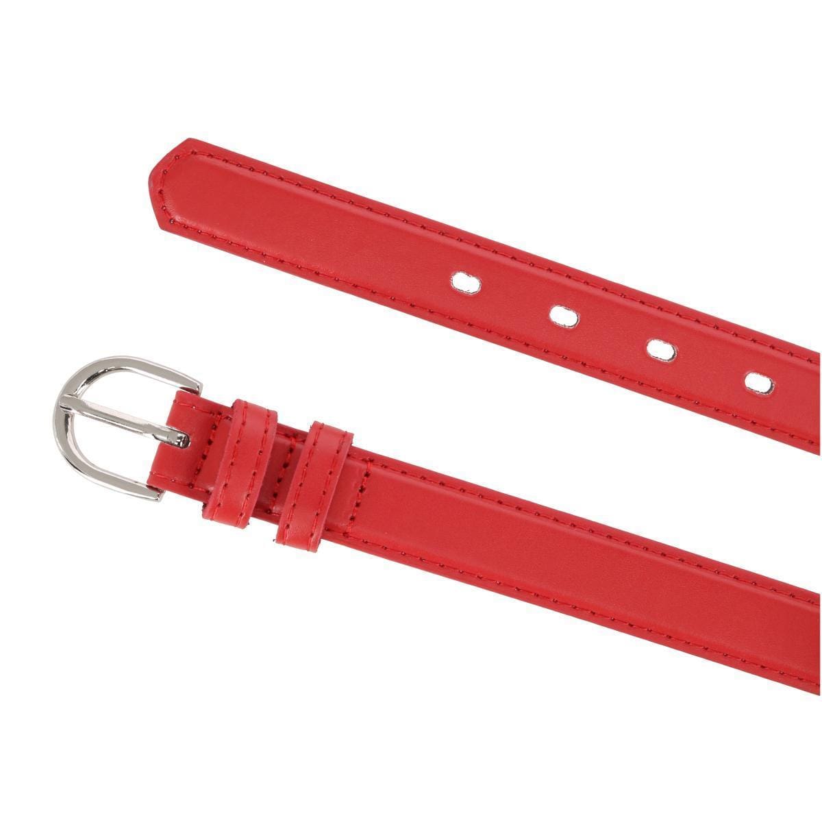 CTM® Kid's Leather 1 inch Basic Dress Belt - Red