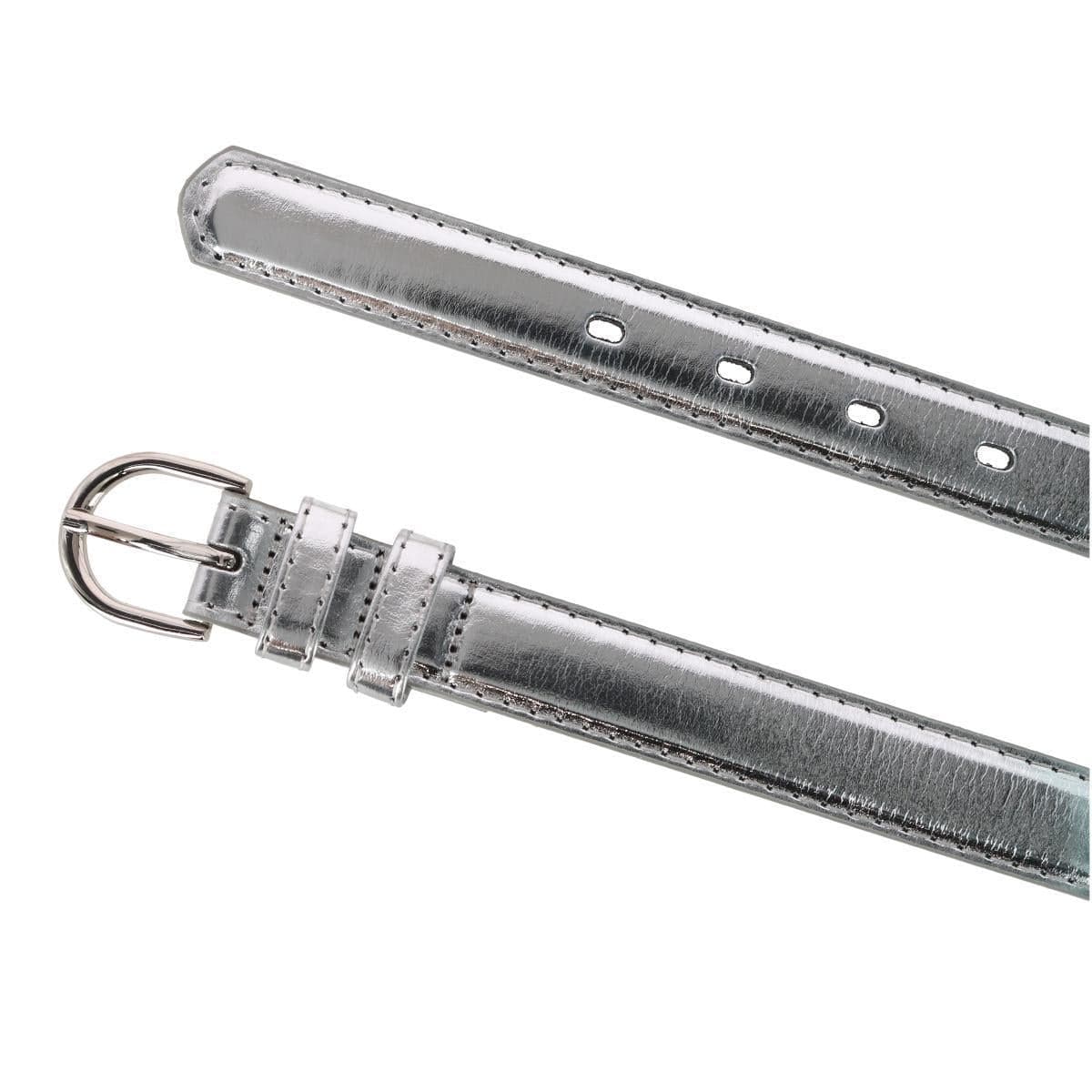 CTM® Kid's Leather 1 inch Basic Dress Belt - Silver