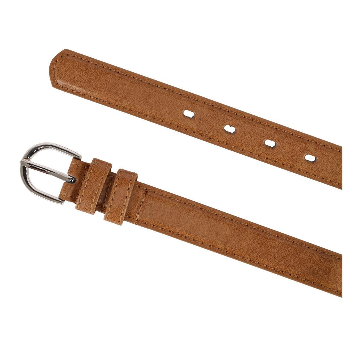 CTM® Kid's Leather 1 inch Basic Dress Belt - Tan