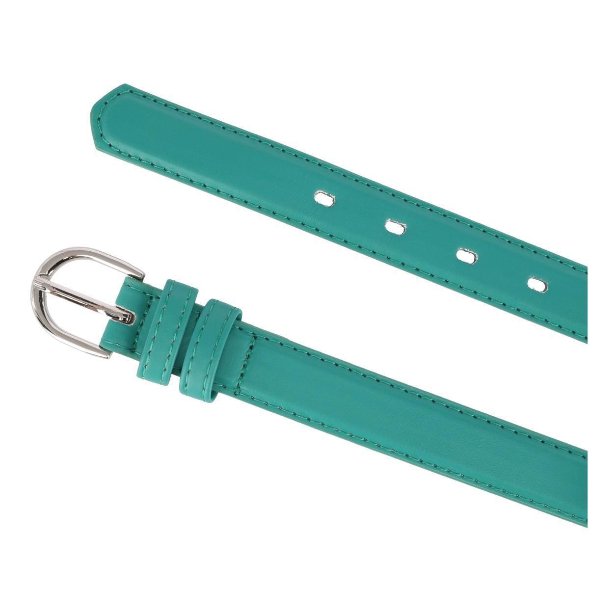 CTM® Kid's Leather 1 inch Basic Dress Belt - Turquoise