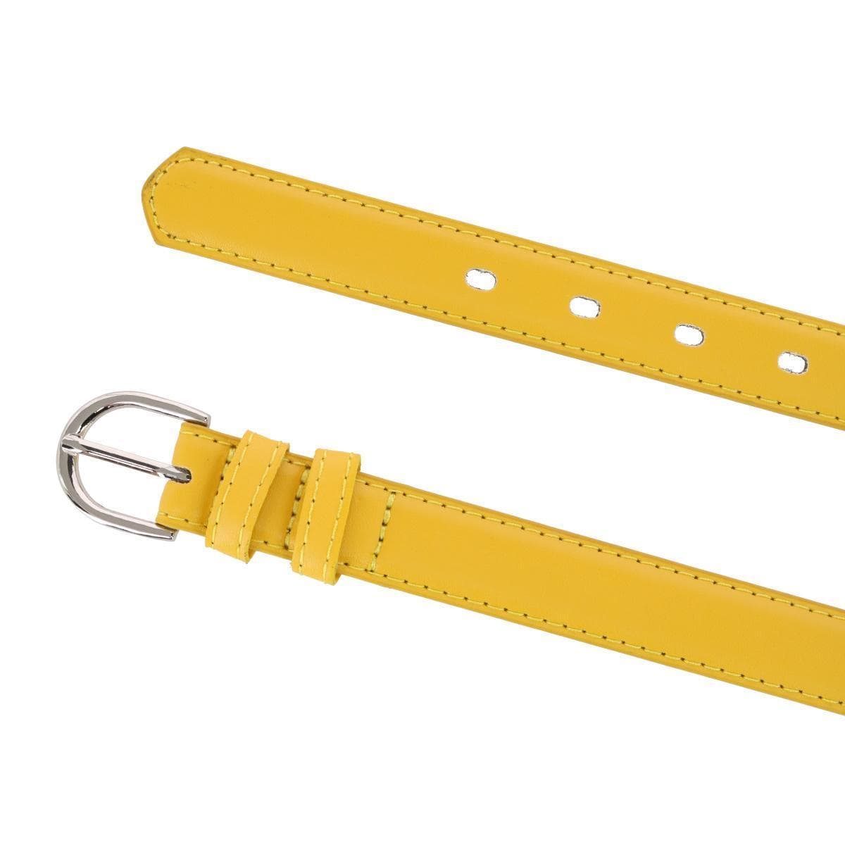 CTM® Kid's Leather 1 inch Basic Dress Belt - Yellow