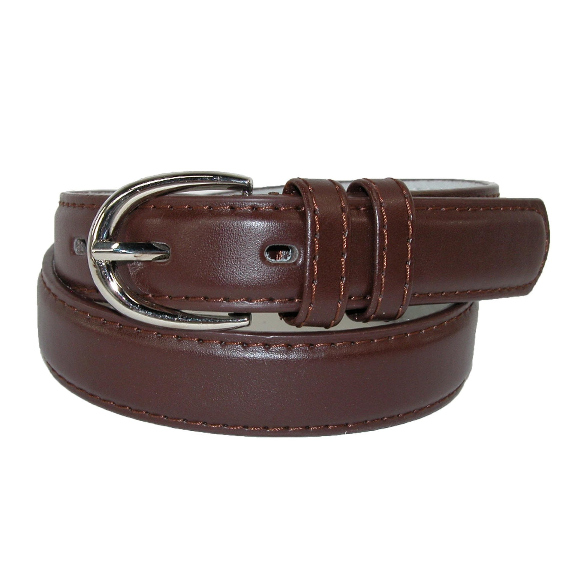 CTM® Kid's Leather 1 inch Basic Dress Belt (Pack of 2) - Brown