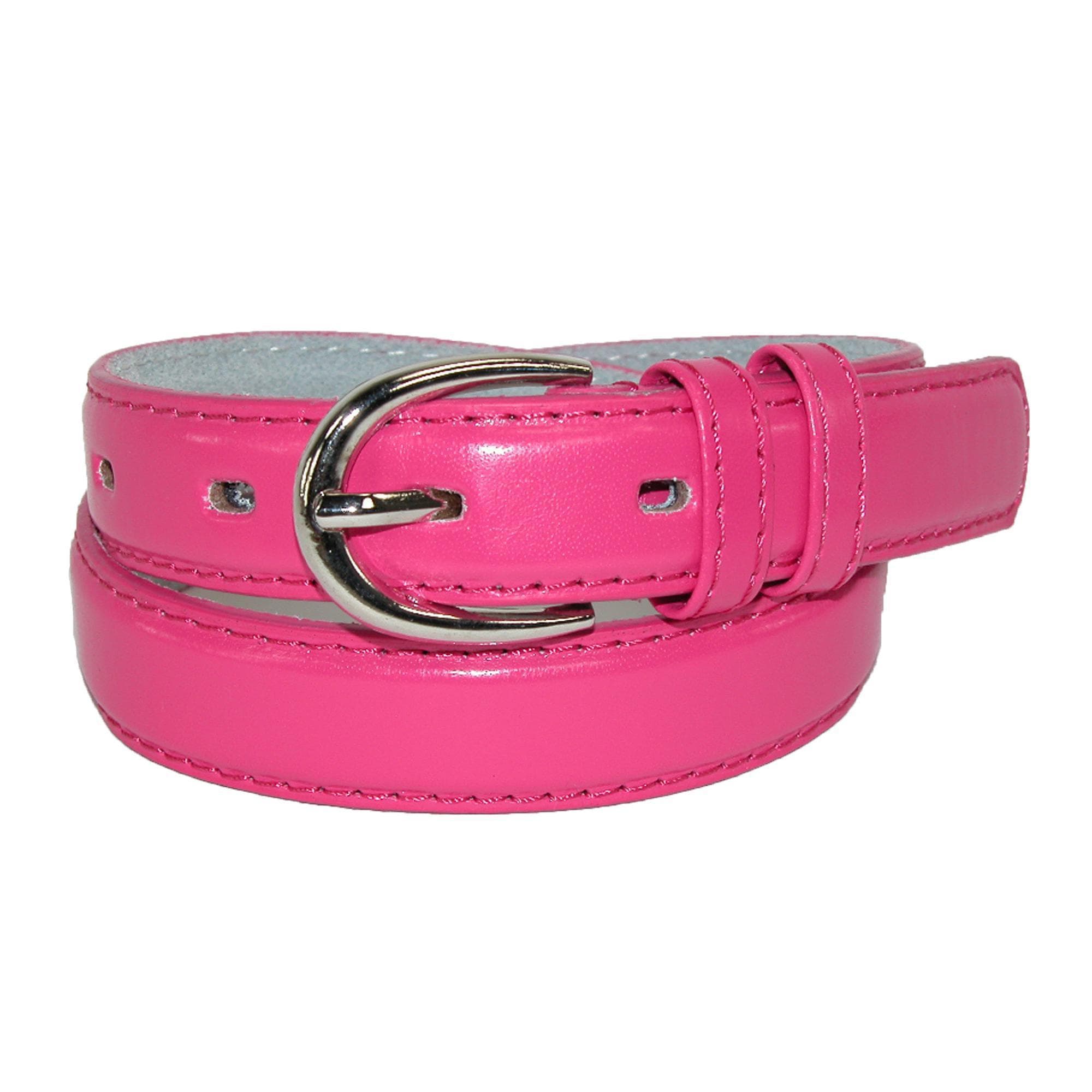 CTM® Kid's Leather 1 inch Basic Dress Belt (Pack of 2) - Dark Pink