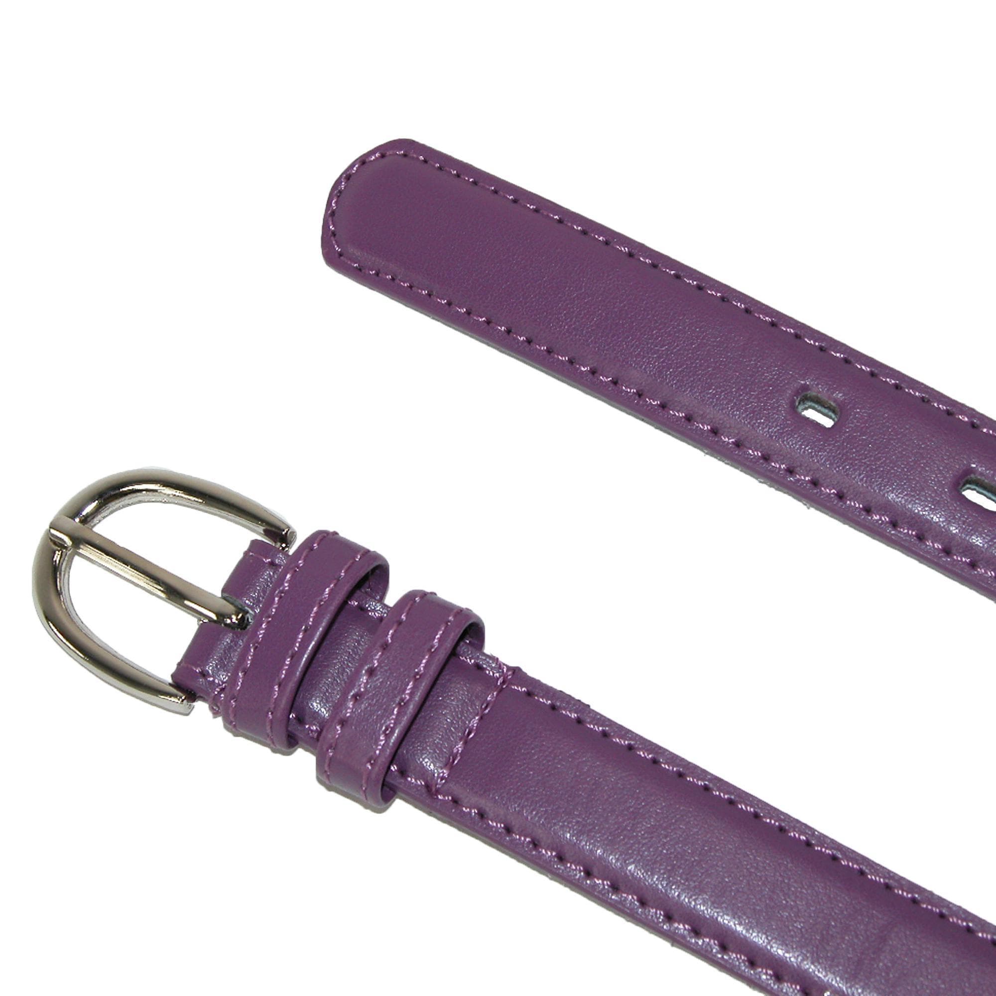 CTM® Kid's Leather 1 inch Basic Dress Belt (Pack of 2) - Purple